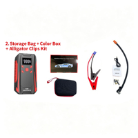 Démarreur multifonction avec compresseur d'air, booster de batterie de voiture portable et gonfleur de pneus, alimentation de secours 12V
