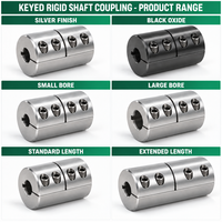 Kopling Poros Kaku Berkunci Khusus Satu Bagian Model Jepit Tunggal dengan Alur Kunci untuk Motor Gearbox OEM Diameter Khusus