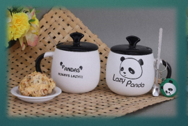 Panda Pattern Ceramic Coffee <b>Mug</b> <b>Large</b> Capacity Custom Logo Business Gift for Office and Promotion - Product Image 4