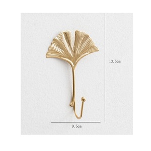 Set Of 6 Leaf Design <b>Hook</b> With Prime Quality Gold Color Metal <b>Hook</b> For Towel Hanging Wall <b>Hook</b> By Home Arts - Product Image 3