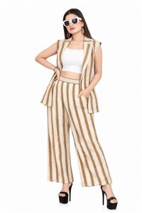 ชุดเดรสผ้าฝ้ายกันน้ำ ระบายอากาศได้ดี เป็นมิตรกับสิ่งแวดล้อม แต่งขอบสีทองและสีขาว สวยงาม เหมาะสำหรับใส่ไปทำงานและไปงานปาร์ตี้ - Product Image 3