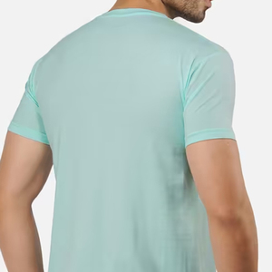 T-shirt à manches courtes bleu clair pour homme, col rond, coupe classique, avec impression photo de Los Angeles, tissu jersey décontracté - Product Image 3