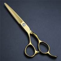 Ciseaux de barbier professionnels en acier inoxydable à lame affûtée de 6 pouces pour droitiers, avec manche long, pour salon de coiffure