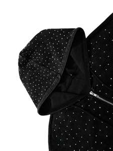 Fabricación al por mayor de sudaderas con capucha de algodón mezclado y pedrería para hombre, para venta en línea - Product Image 4