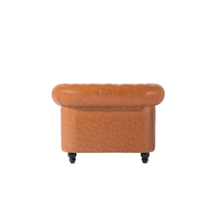 Sofa moderne monoplace en cuir Chesterfield tufté de couleur marron sofa pour la maison fauteuil moderne de salon d'hôtel nouveau sofa 2025