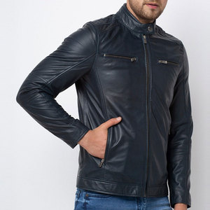 Genuine Leather Winter <b>Jacket</b> For <b>Men</b> <b>Biker</b> Style Winter Warm Zipper Slim Fit Casual Fashion <b>Jacket</b> For Outdoor - Product Image 4