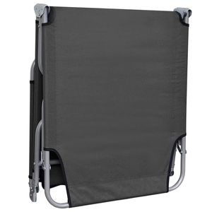 เก้าอี้พักผ่อนปรับเอนได้ สีเทา พับเก็บได้ เฟอร์นิเจอร์กลางแจ้ง ดีไซน์ทันสมัย โครงโลหะ สำหรับนั่งพักผ่อนในสวน - Product Image 4