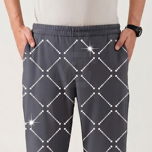 Fashion Forward Men <b>Trousers</b> With Rhinestone Stone Slim Fit Modern Casual Styling And Eye Catching Decorative Details - Product Image 6