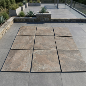 Quartz Stone Look Non Slip 20mm Thick Porcelain Firebrick Outdoor Tiles Heavy Duty Farmhouse Mall Garden Driveway Pavers 60x90cm - Product Image 3