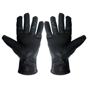Sheep Grain Black Leather Driver Work <b>Gloves</b> With Strap EN420 Certified Comfort And Abrasion Resistance Working <b>Driving</b> <b>Gloves</b> - Product Image 4