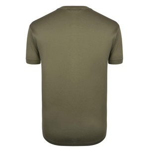 Camiseta de Manga Corta para Hombre, Color Verde Oliva, Cuello Redondo, Corte Regular, Color Sólido, Informal, de Algodón Tejido, Estilo Urbano, de Secado Rápido - Product Image 3