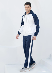 Ensemble de survêtement slim fit pour homme, veste zippée et pantalon de jogging en coton et polyester, vêtements de sport pour la gym - Product Image 6