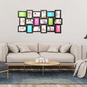 18-Picture Collage <b>Frame</b> Kit <b>4</b>\" <b>X</b> <b>6</b>\" Glass Protection Display Black Wall Mounting Gallery Home Decor Framed Wall Arts - Product Image 2