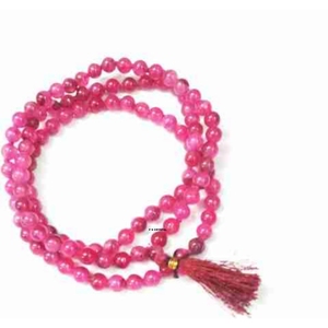 Mala Japonesa de 108 Cuentas de Ágata Rosa Premium Hecha a Mano al por Mayor, Mala Portátil de Piedras Preciosas de Cristal, la Mejor Calidad para Sanación de Chakras - Product Image 1