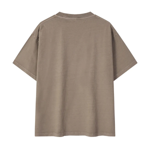 เสื้อยืดคอกลมแขนสั้นทรงโอเวอร์ไซส์สำหรับผู้ชาย สีพื้น ผ้าฝ้ายถัก ระบายอากาศได้ดี สีน้ำเงินเทา เสื้อยืดสีน้ำเงินเทาทรงโอเวอร์ไซส์สำหรับผู้ชาย - Product Image 3
