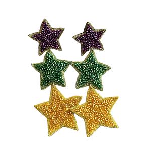 ต่างหูรูปปราสาทประดับลูกปัดสีทองสีม่วงสีเขียวสำหรับเทศกาลเฉลิมฉลองขบวนพาเหรดสำหรับเด็กผู้หญิง - Product Image 4