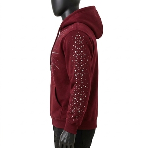 Custom rhine stone <b>hoodie</b> with decorative crystal detailing <b>soft</b> cotton fabric relaxed fit durable stitching and fashionable - Product Image 3