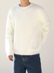 WARPRO INDUSTRY Men's Knitted Winter <b>Pullover</b> <b>Sweater</b> Solid Pattern Polyester/Nylon Coarse Wool Breathable Anti-Wrinkle Long - Product Image 6