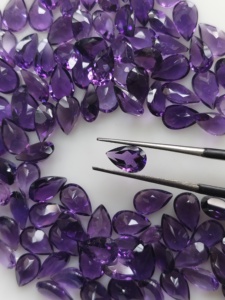 Ametyste africaine naturelle 8x5MM taille poire, violet, meilleure qualité, pierre précieuse en vrac pour la fabrication de bijoux - Product Image 1