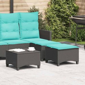 2 taburetes de patio de ratán sintético negro con cojines de 21,7 x 21,7 x 14,2 pulgadas, muebles elegantes para exteriores - Product Image 1
