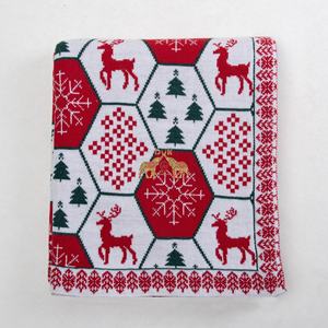 Couverture tricotée de jeté personnalisé de haute qualité fait à la main en coton jeter de canapé couverture de Noël en coton léger - Product Image 4