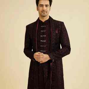Traje de novio clásico indio pakistaní Salwar Kameez para hombre, sin arrugas, con protección solar - Product Image 1