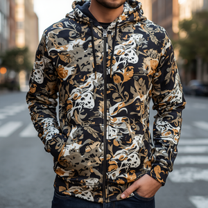 เสื้อฮู้ดพิมพ์ลายทั้งตัว ปักลายกราฟิกเต็มตัว ผ้าฟลีซ สำหรับฤดูหนาว พร้อมบริการ OEM ODM ปรับแต่งได้ - Product Image 4