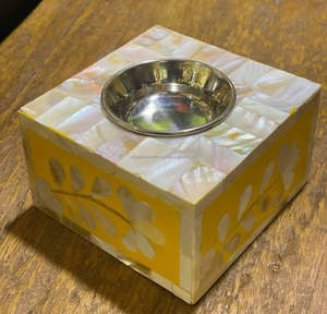 Artesanía de lujo hecha a mano madre de perla incrustaciones hueso incrustaciones bandeja acrílico incienso quemador caja conjunto para Eid - Product Image 2