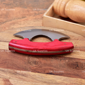 Couteau Ulu d'Alaska en acier inoxydable de qualité supérieure, lame incurvée, écologique, ambidextre, finition hautement polie, gravure personnalisée disponible - Product Image 3