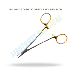 Baumgartner TC Needle Holder 14cm Neuro Spine Surgical Instrument For Suturing - Product Image 2