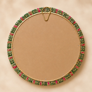 Décoration murale florale artisanale de 24 pouces, Rangoli, pour Diwali, avec pompons, fleurs, mandala et supports de bougies LED pour décorations festives - Product Image 4