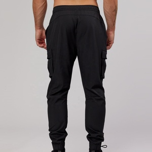 <b>Men's</b> Black Cargo Jogger Pants Drawstring <b>Elastic</b> <b>Waist</b> Jogger <b>Trousers</b> <b>with</b> Pocket for Casual Outdoor Wear - Product Image 6