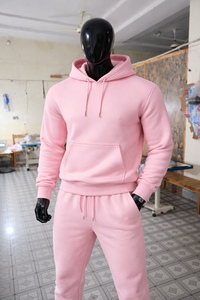 Conjunto Deportivo de Sudadera con Capucha Rosa para Hombre, Conjunto de Gimnasio y Fitness, Sudadera con Capucha de Felpa de Algodón y Pantalones Deportivos - Product Image 6