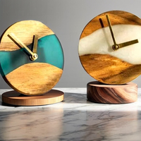 Jam meja desain Modern untuk kantor & ruang tamu jam dinding Resin dan kayu alami berkualitas tinggi dengan harga wajar