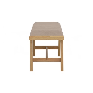 Banc contemporain moderne rembourré en bois massif de 120 cm avec 2 places pour salles à manger - Product Image 2
