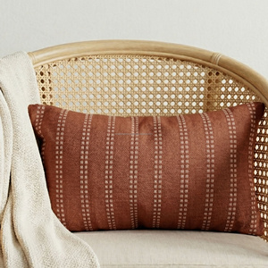 Housse de coussin lombaire en terre cuite tissée à la main, 30 × 50 cm, coussin décoratif rayé pour canapé, coussin d'appoint, décoration moderne - Product Image 4