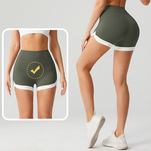 Shorts de course pour femmes, taille haute, effet froncé aux fesses, compressifs, respirants, sans coutures, coupe ajustée, disponibles du S au XL, vente en gros - Product Image 2