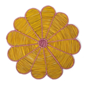 En gros, sets de table en raphia tressé à la main écologiques, en forme de fleur, en paille naturelle, résistants à la chaleur, décoratifs - Product Image 1