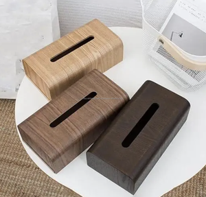 Servilletero de Madera de Mango Natural con Metal y Porta Cajas de Papel Tisú, Bandeja para Servilletas de Madera para Mesa - Product Image 6