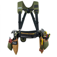 Cinturón de Herramientas Personalizado de Cuero Resistente para Carpintero, Ajustable, con Múltiples Bolsillos, Impermeable, de Cuero Vacuno y Acero