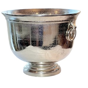 Luxury Distressed <b>Silver</b> Beverage Tub Tabletop Champagne Basin For Parties Vintage Style Metallic <b>Silver</b> Footed <b>Ice</b> <b>Bucket</b> - Product Image 5