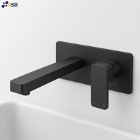 Mitigeur de salle de bain mural certifié en laiton, sans plomb, à levier unique, avec cartouche céramique, monotrou, pour usage hôtelier