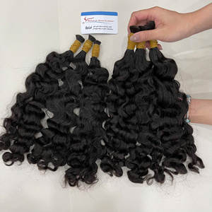 Top Quality Raw Hair Vendors Hair Bulk Steam Burmese <b>Curly</b> Cuticle Aligned Vietnamese Human Hair <b>Extensions</b> For Braiding - Product Image 4