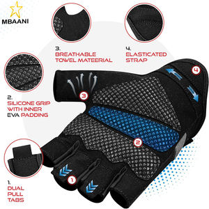 Fingerless Weight Lifting Gloves with Palm Protection Padding, Breathable <b>Lightweight</b> Gym Gloves for <b>Men</b>, Cycling, Exercise - Product Image 4