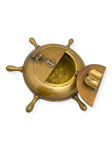 Cenicero Decorativo de Latón con Forma de Timón de Barco, Doble Puerta, Portátil para Uso en Casa y Coche - Product Image 2