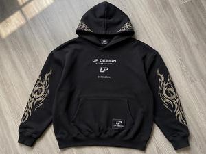 เสื้อฮู้ดดี้ผู้ชายทรงปกติ สีดำล้วน สไตล์สตรีทแวร์ มีกระเป๋าจิงโจ้ ใส่ได้ทั้งชายและหญิง ผ้าฝ้าย 100% ระบายอากาศได้ดี เหมาะสำหรับฤดูหนาว - Product Image 5