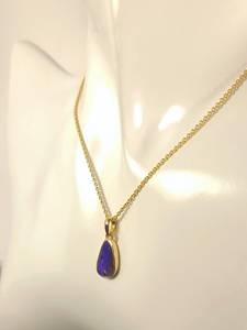 Natural Boulder <b>Opal</b> Pendant 925 Sterling Silver 14K Gold Plated Blue <b>Opal</b> Handmade Gemstone Jewelry Women - Product Image 6