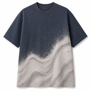 เสื้อยืดคอกลมโอเวอร์ไซส์ผู้ชาย แขนสั้น พิมพ์ลายดิจิทัลไล่เฉดสี สปอร์ต ผ้าฝ้ายถัก 100% แห้งเร็ว ระบายอากาศได้ดี - Product Image 2