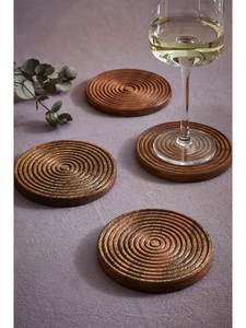 Ensemble de dessous-de-verre en bois faits à la main, ronds, résistants à la chaleur, style Wabi Sabi, pour protéger les tasses à café - Product Image 6