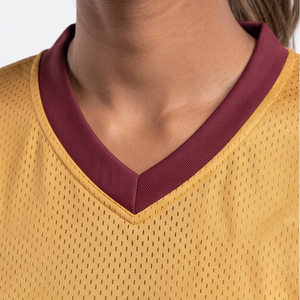 Women's V-Neck Short Sleeve Lacrosse Jersey Printed Sublimated Customizable OEM Service High Quality Wholesale - Product Image 4